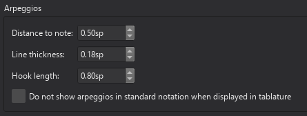 Arpeggio style settings