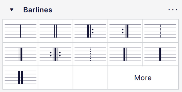 Barlines palette