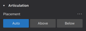 Articulation placement