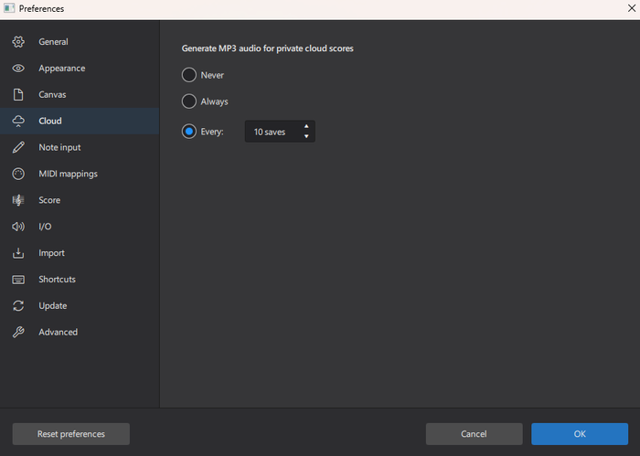 Dialog for Score Manager showing where things are saved